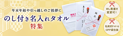 粗品の定番！のし付名入れ可能なタオル