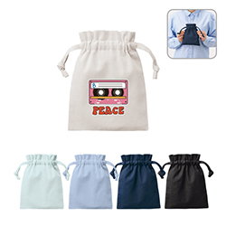 オリジナル　厚手コットンフリル巾着(S)