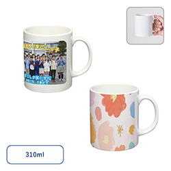 陶器マグカップ　ストレート(M)　ホワイト　310ml