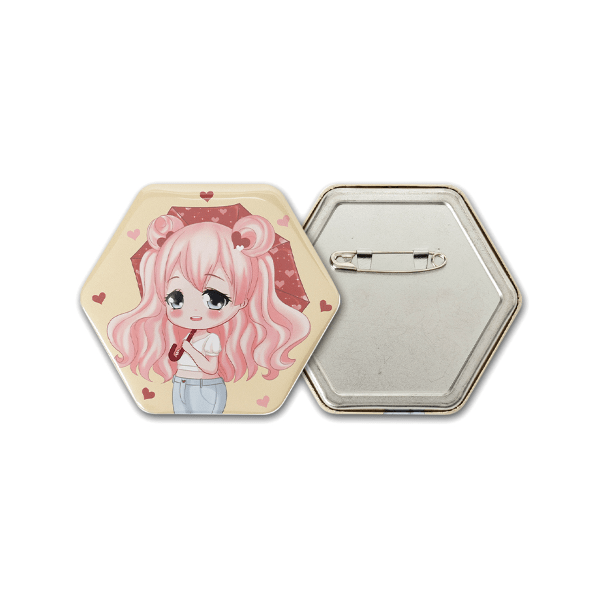 缶バッジ　六角形
