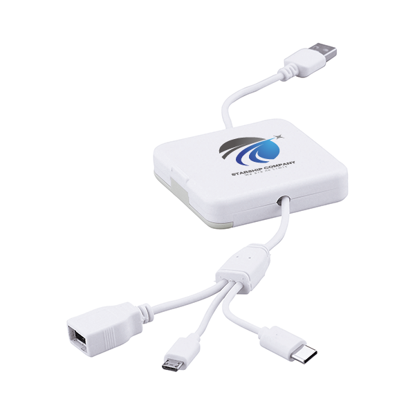 オリジナル　スマホスタンドになるケーブルホルダー(3in1ケーブル付き)