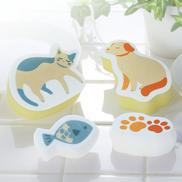 DOG&CATキッチンスポンジ4Pセット