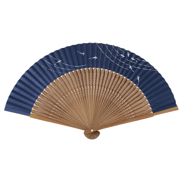 男物扇子　鮎(紺)
