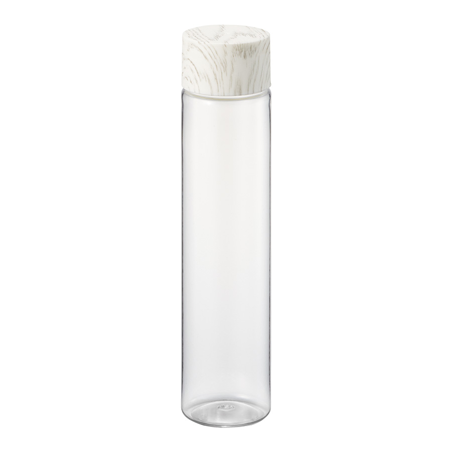 木目調キャップ　スリムクリアボトル　340ml