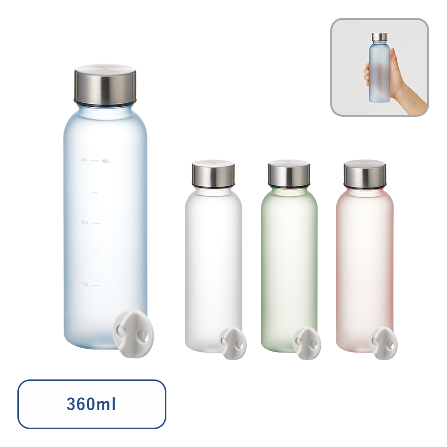 販促STYLE 目盛り付フロストボトル360ml(シリコンシェイカーボール付)